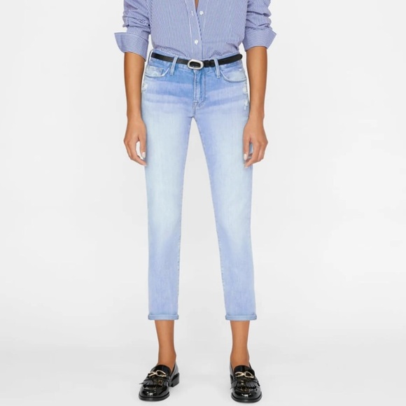 Frame Denim Denim - FRAME Humphrey Rips Le Garçon Skinny Mid Rise Boyfriend Jean Size 30
